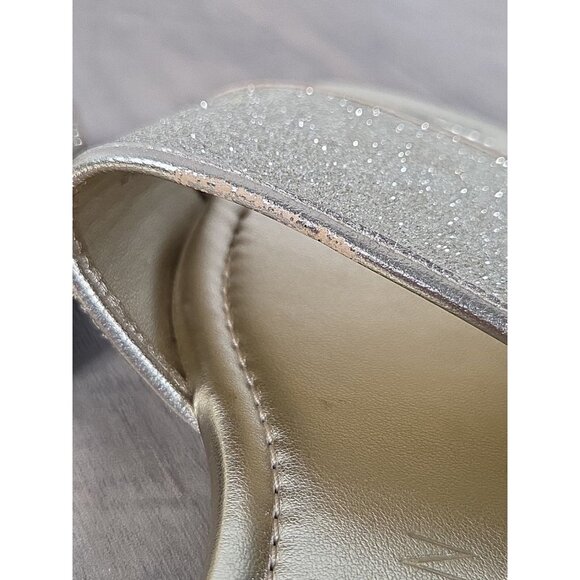 Women's Stuart Weitzman Gold Flats Glitter Size 7B Slip On - Picture 5 of 7